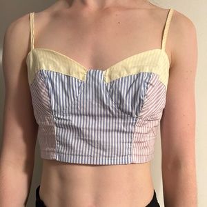 Gianni Bini Tank Top & Button Up, Purple, Yellow & Blue, Size Medium